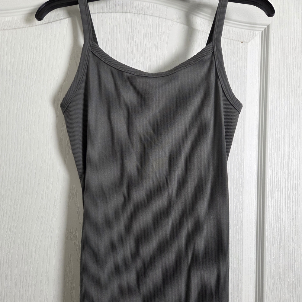 Olive Green Ribbed Tank Top